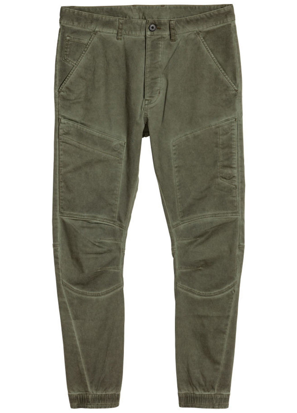 Оливково-зеленые кэжуал демисезонные со средней талией брюки H&M