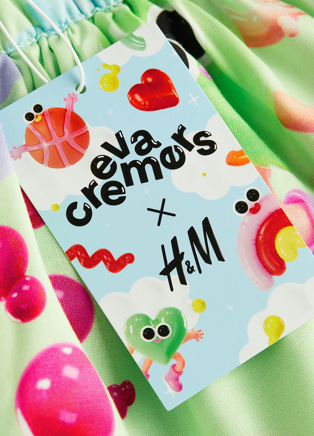 Салатовая кэжуал с рисунком юбка H&M а-силуэта (трапеция)