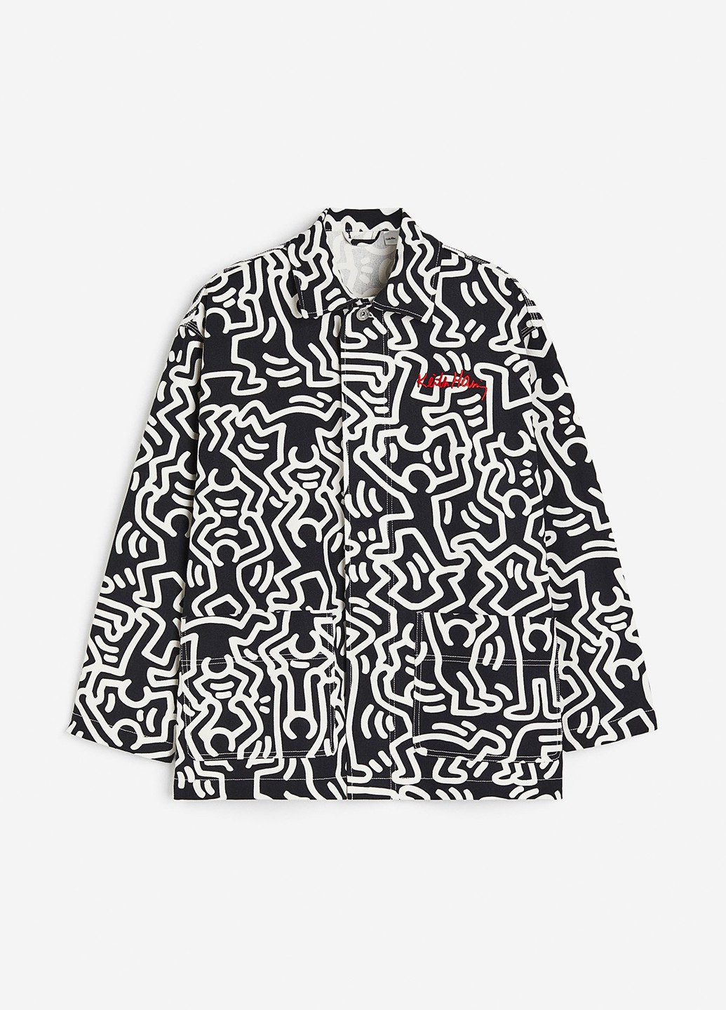 Черно-белая демисезонная куртка H&M