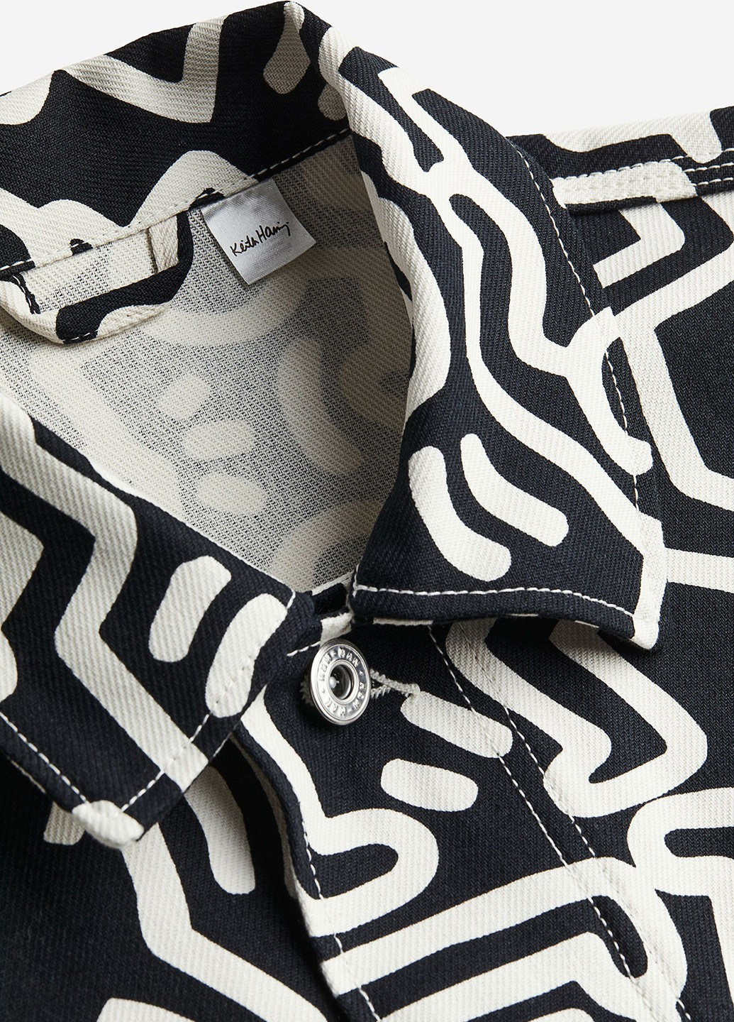 Черно-белая демисезонная куртка H&M