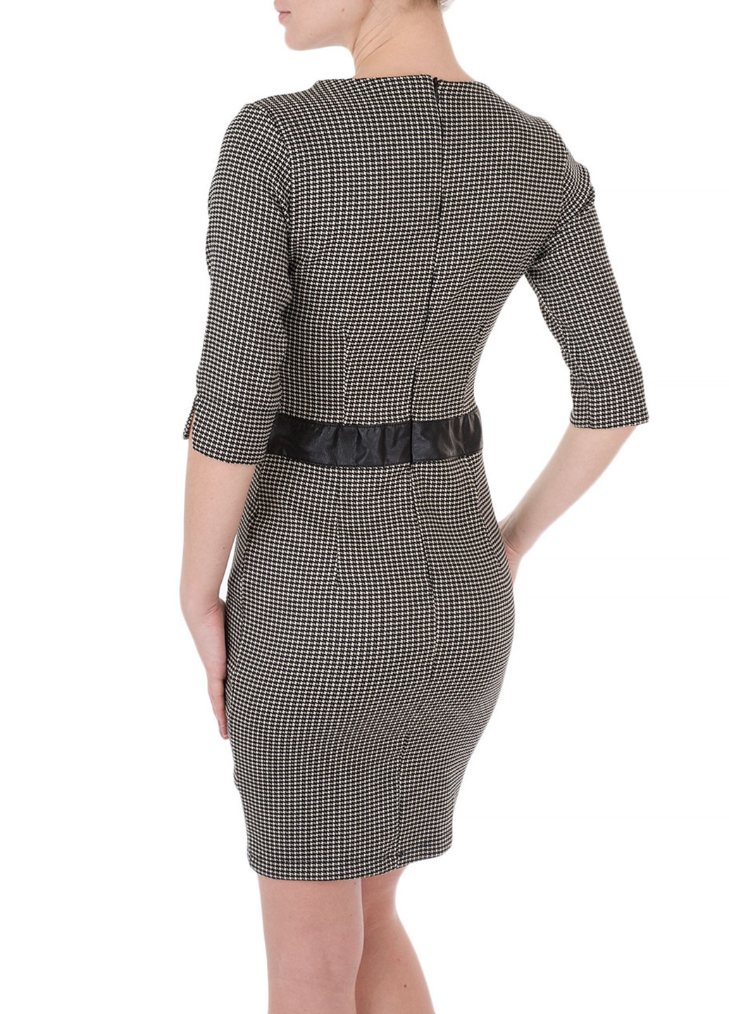 Темно-сіра кежуал сукня футляр Miss Miss в клітинку