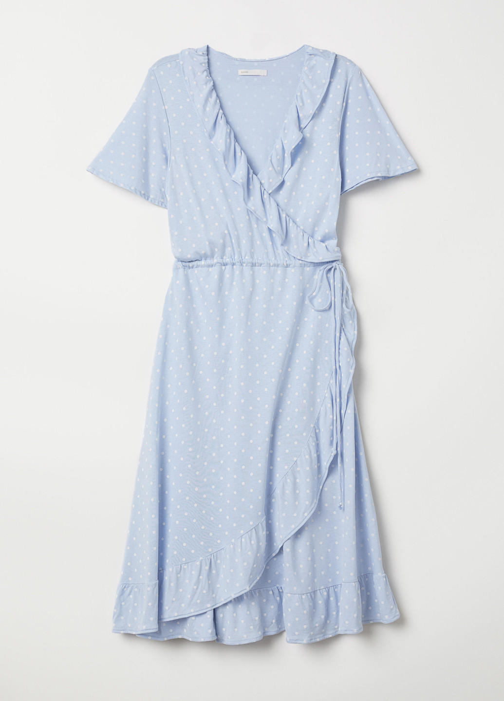 Голубое кэжуал платье на запах H&M с камуфляжным принтом