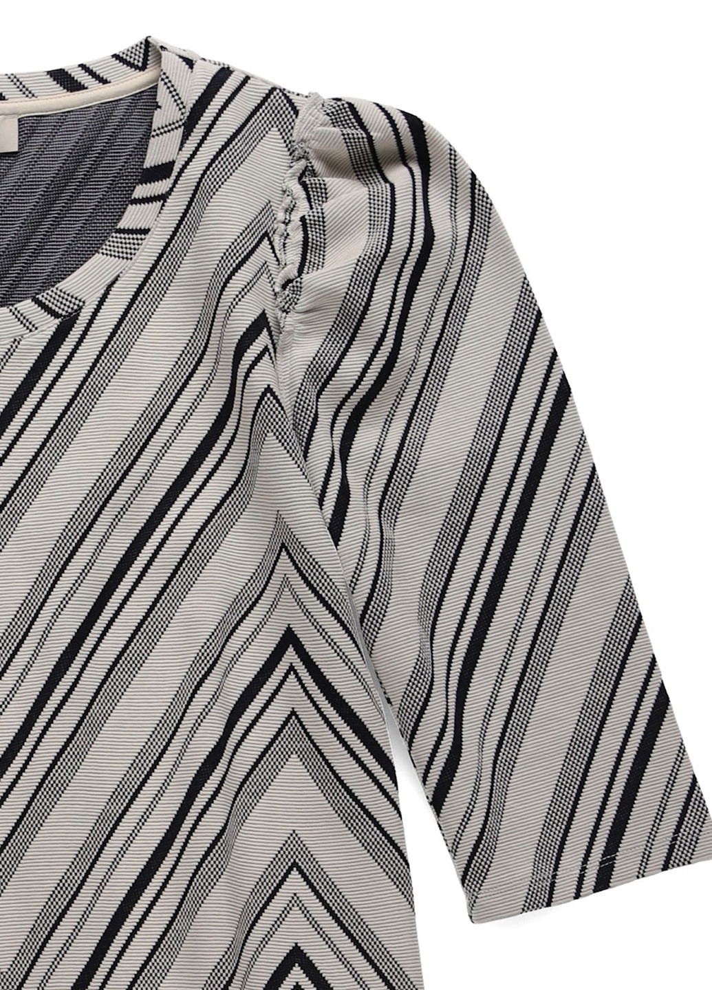 Комбинированное кэжуал платье а-силуэт Cream с геометрическим узором