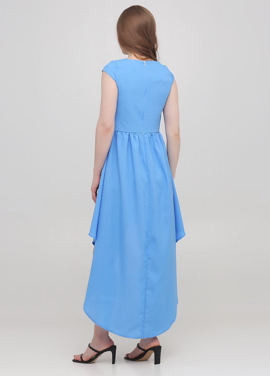 Голубое кэжуал платье клеш Podium однотонное