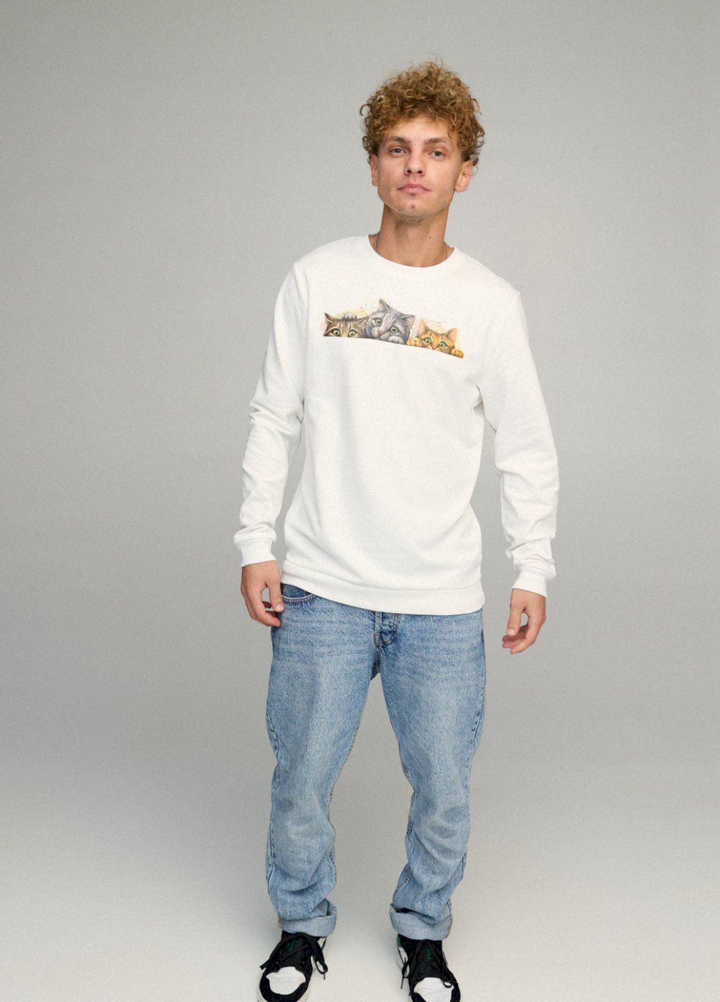 Білий свитшот мужской basic /no flis/ YAPPI малюнок (254557496)