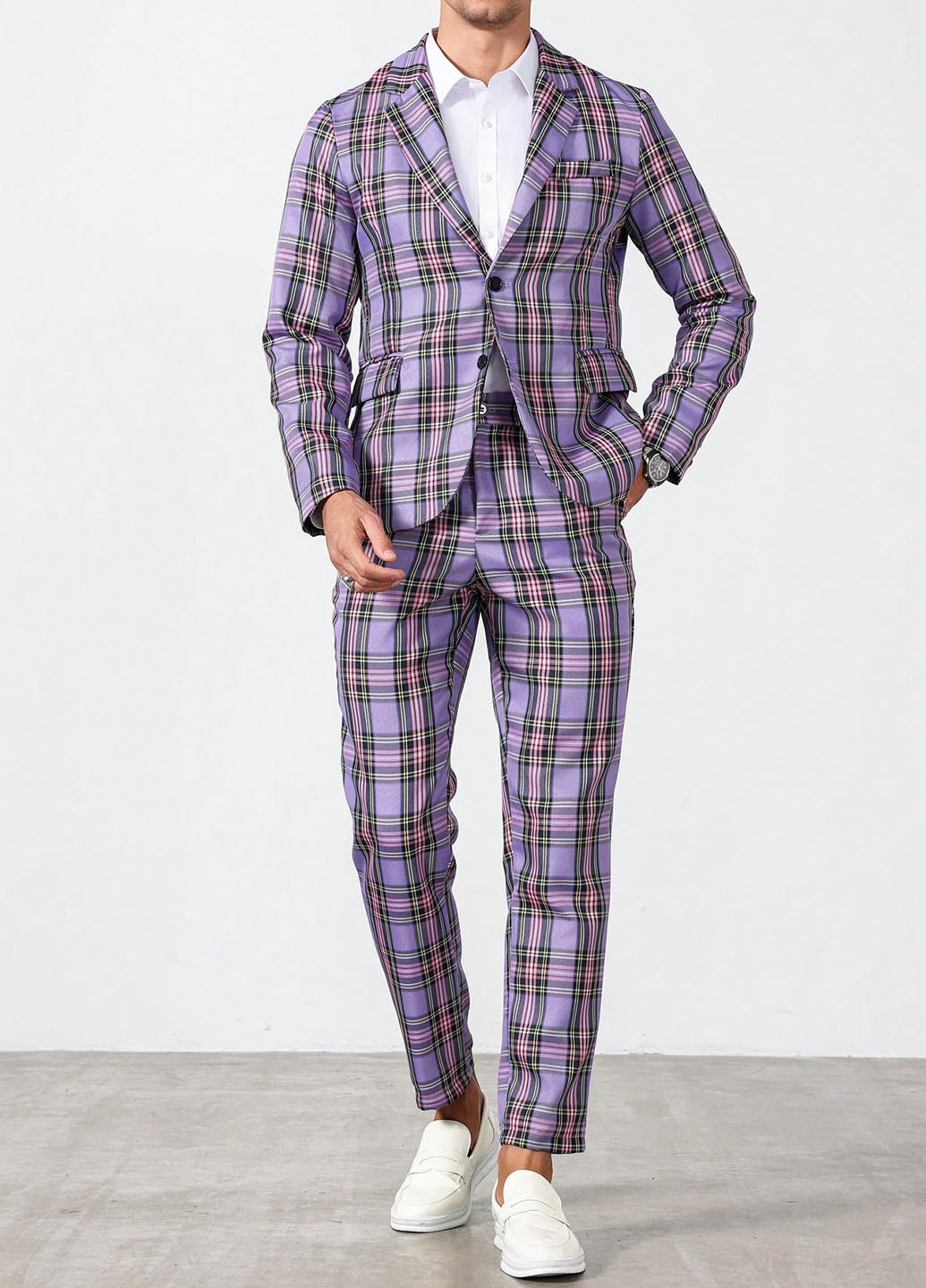 Комбинированный демисезонный костюм (пиджак, брюки) брючный SHEIN