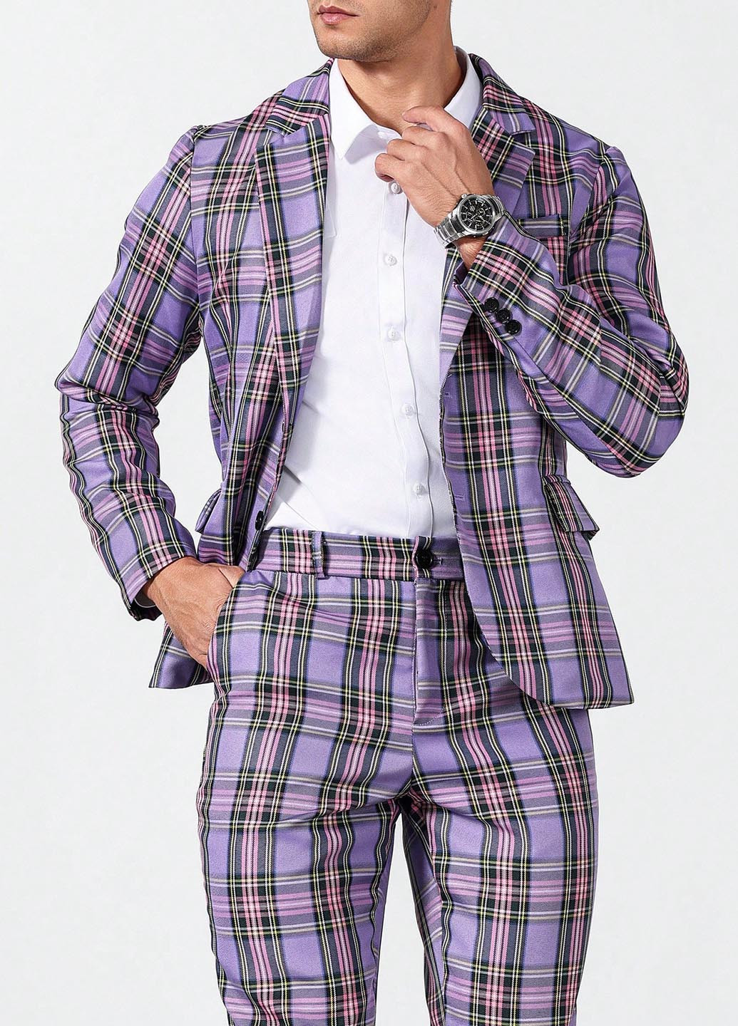 Комбинированный демисезонный костюм (пиджак, брюки) брючный SHEIN