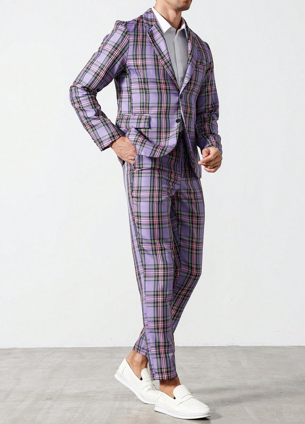 Комбинированный демисезонный костюм (пиджак, брюки) брючный SHEIN