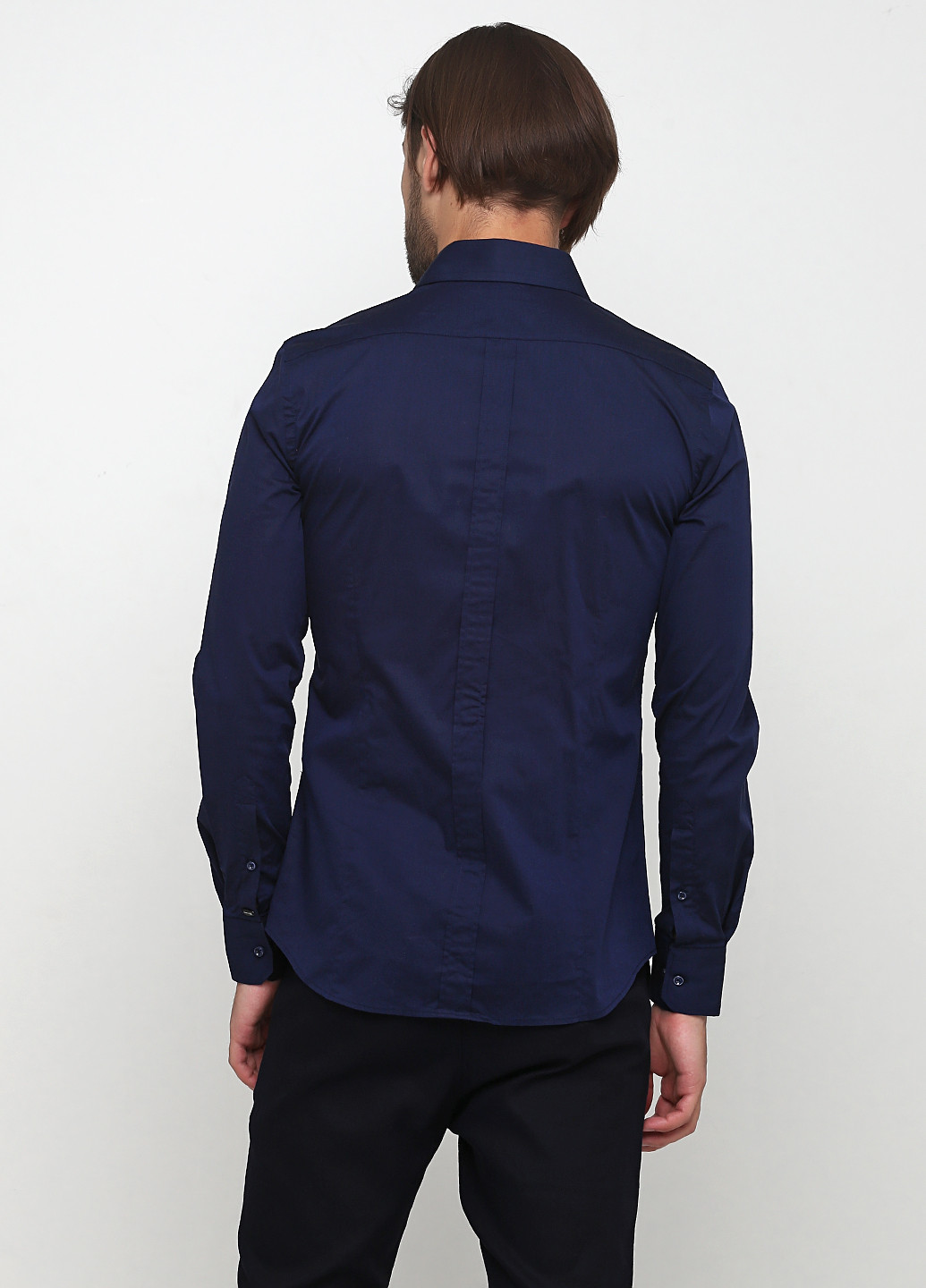 Темно-синяя кэжуал рубашка однотонная Guess by Marciano