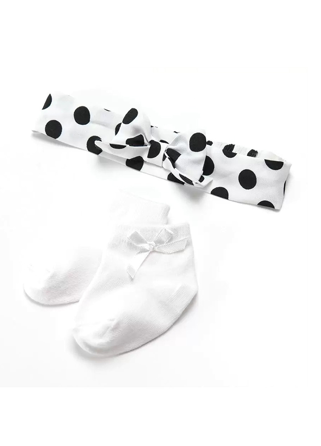 Черно-белый летний комплект (платье, повязка, носки) Cool Club