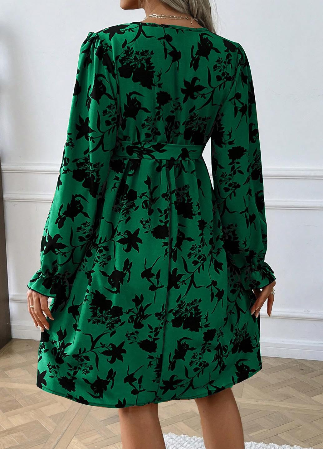 Зелена кежуал сукня для вагітних SHEIN з квітковим принтом