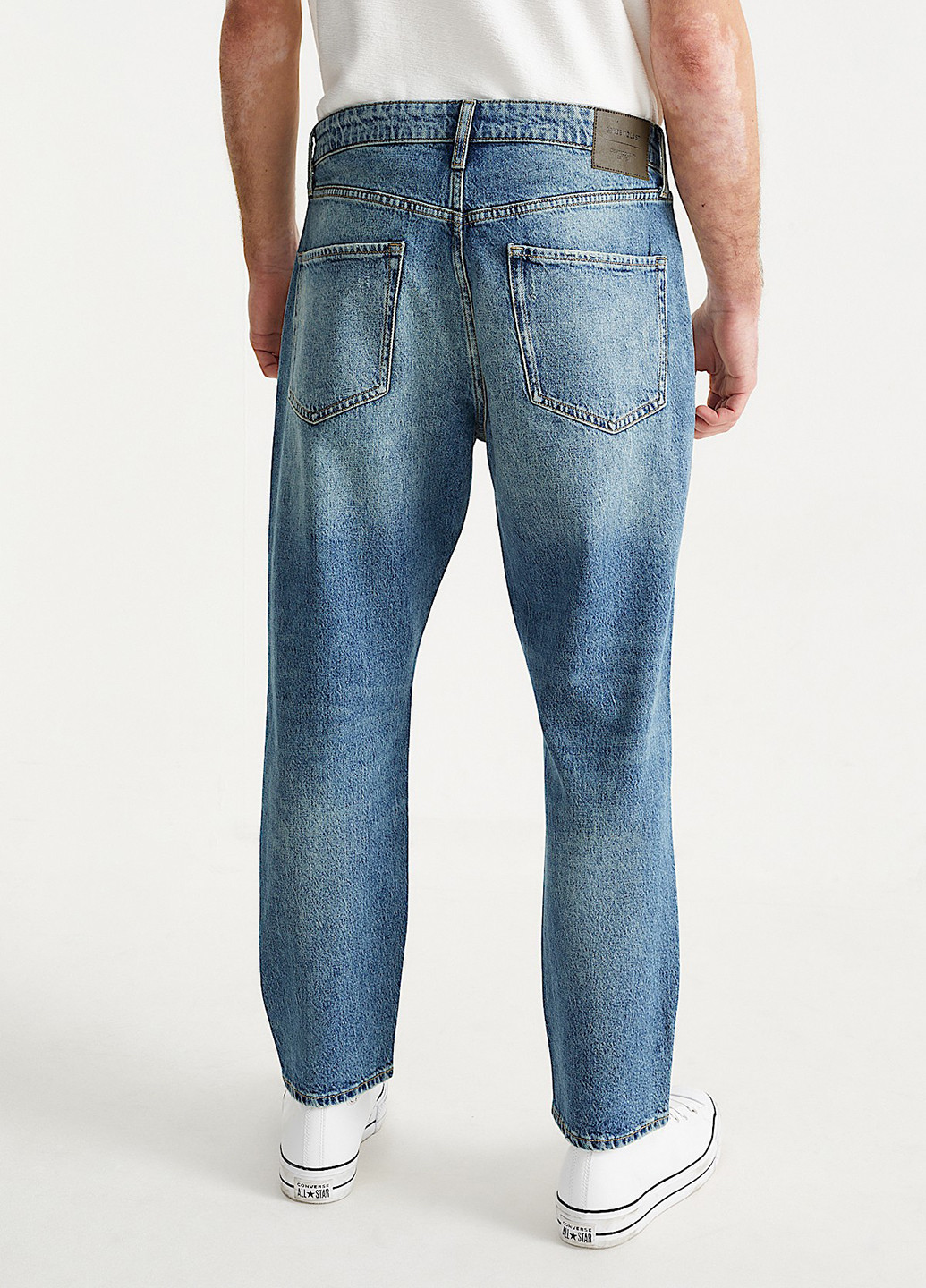 Темно-голубые демисезонные зауженные джинсы C&A