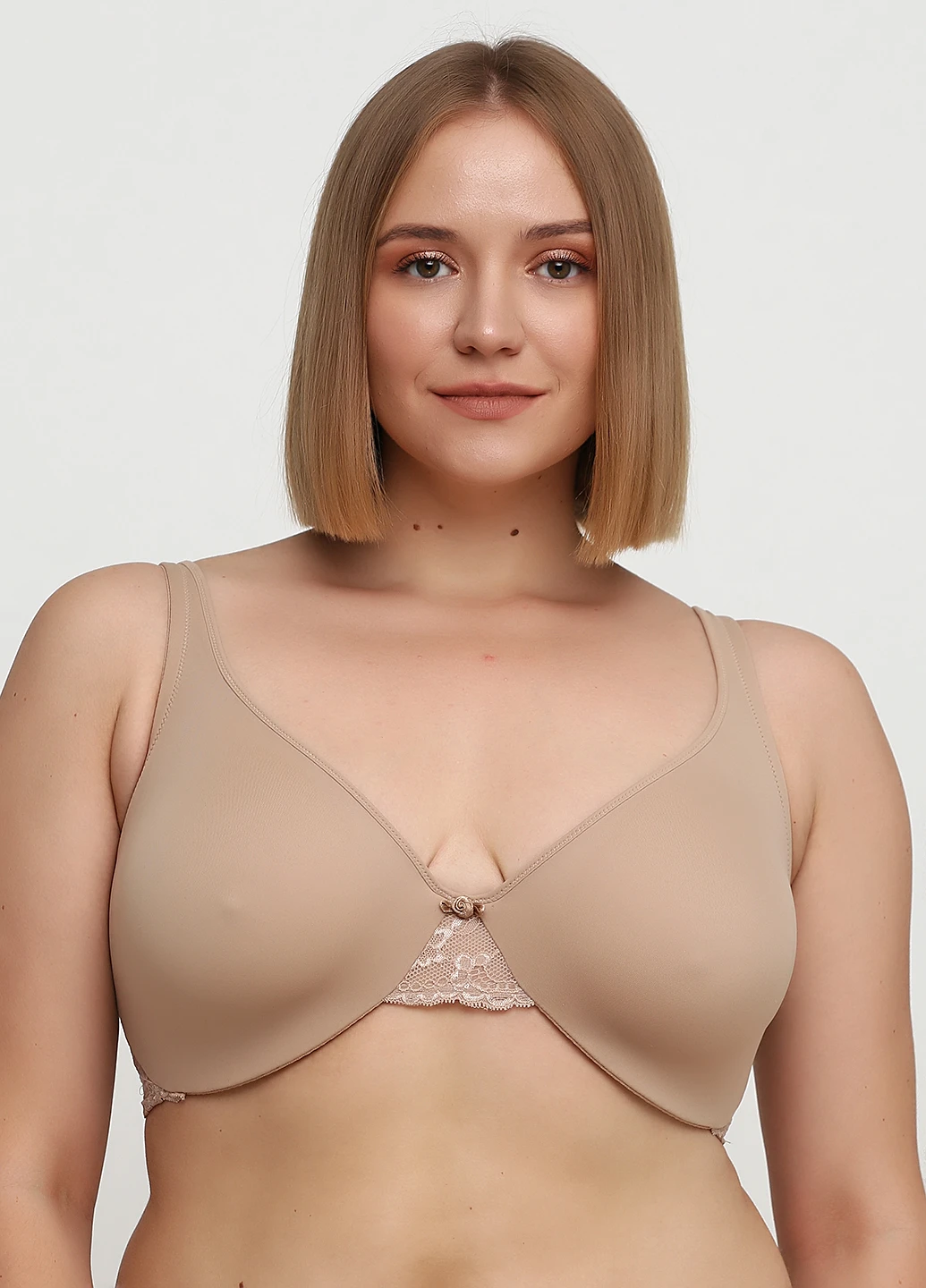 Темно-бежевый бюстгальтер Wonderbra с косточками полиамид