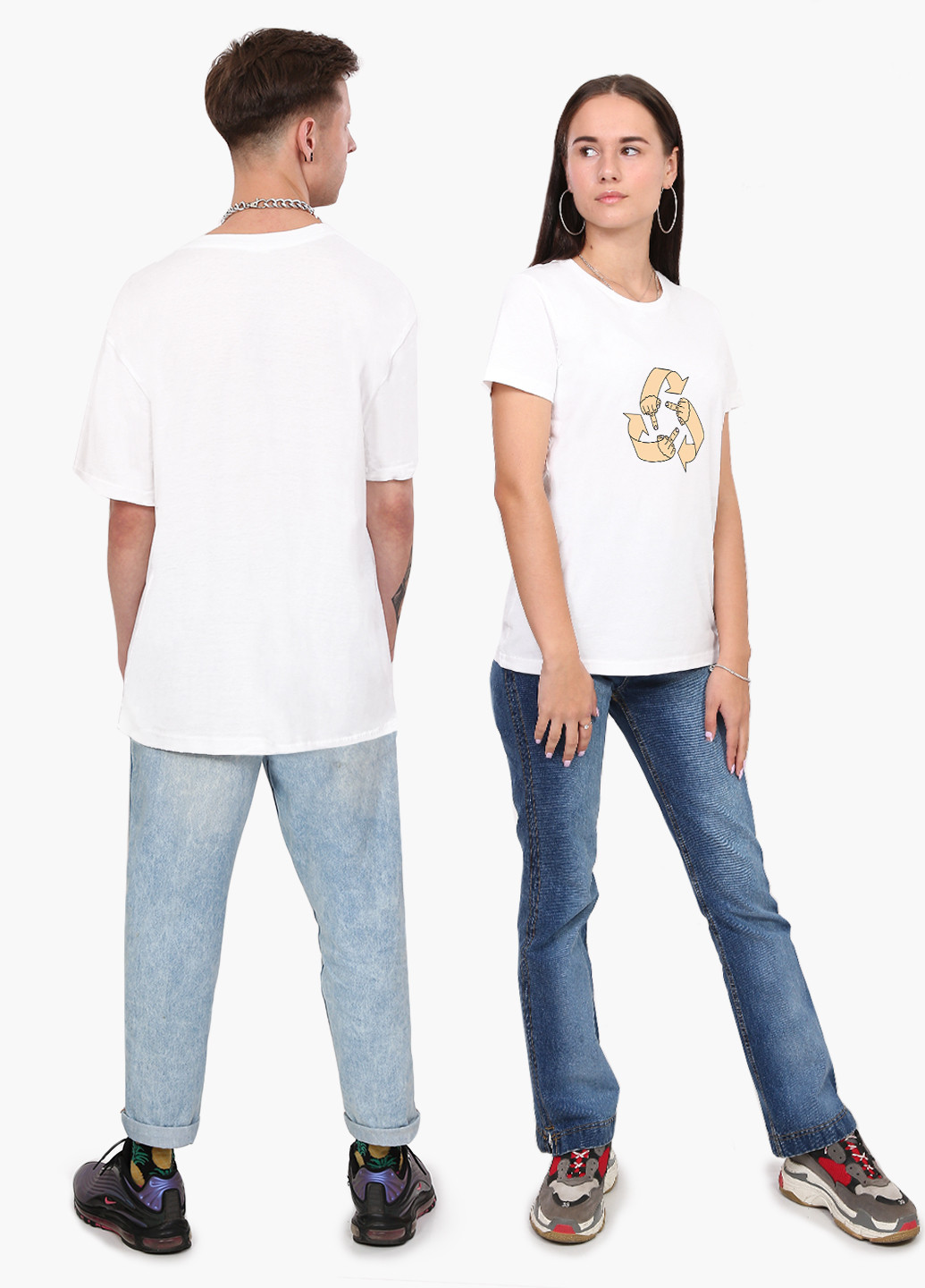 Белая футболка мужская эко фак белый (9223-2074) xxl MobiPrint