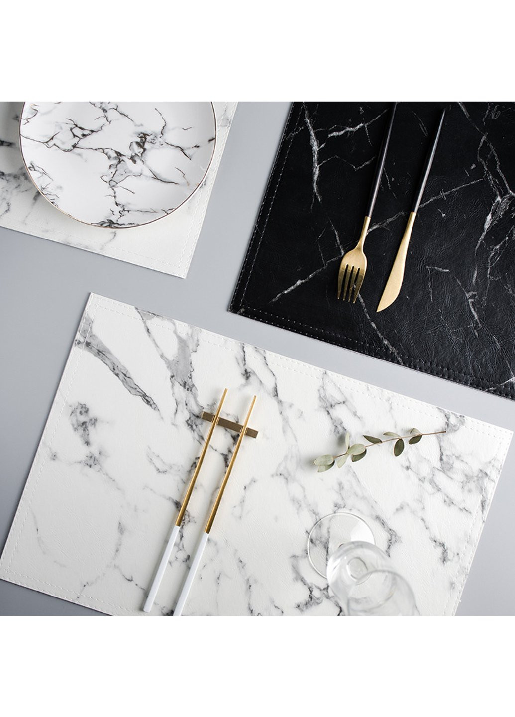 Салфетка сервировочная Мрамор 7398 45х30 см белая Power (254441004)