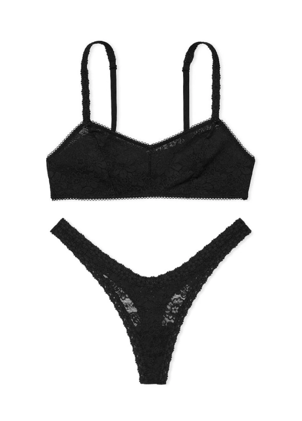 Черный демисезонный комплект (бюстгальтер, трусики) Victoria's Secret