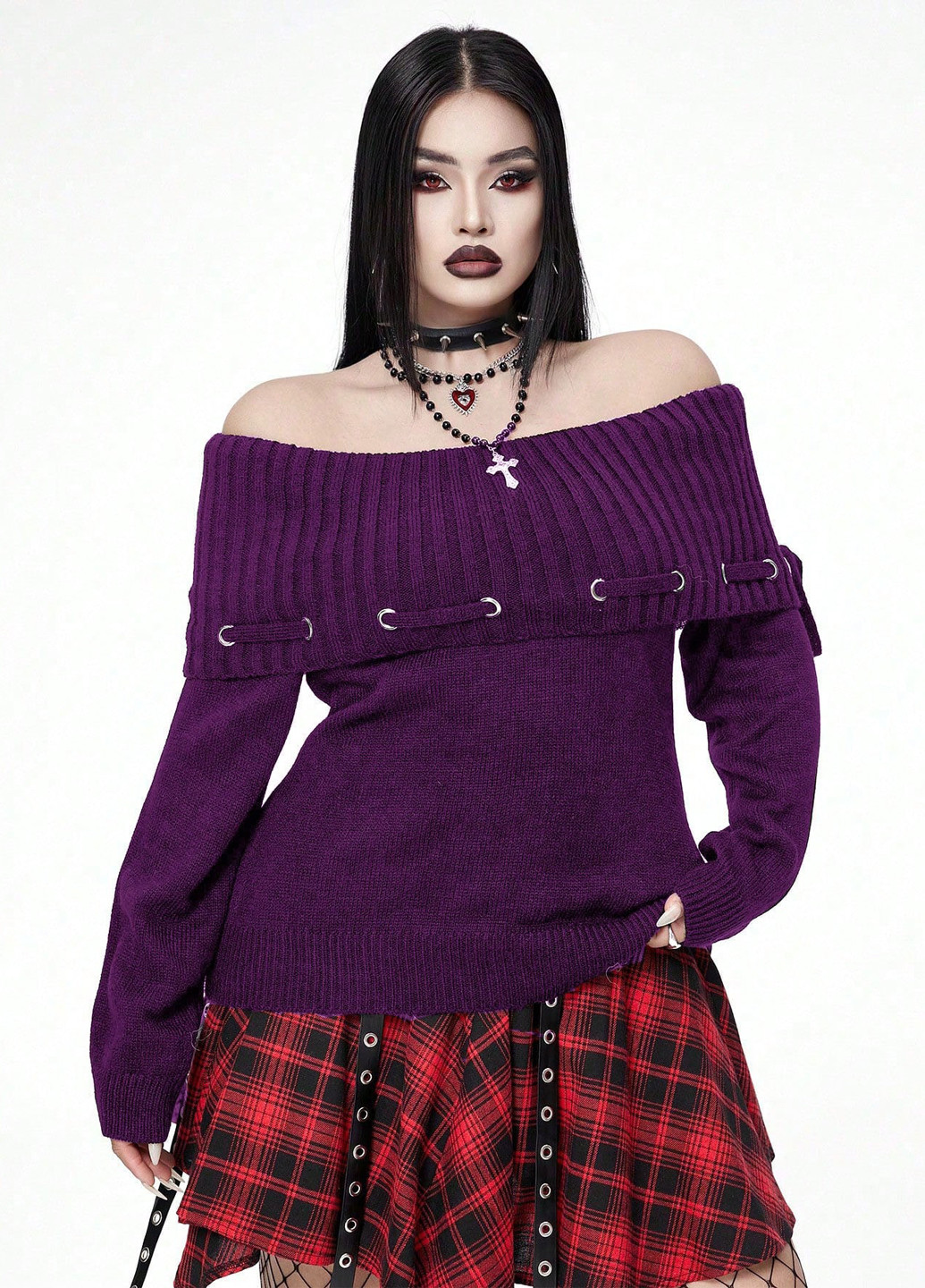 Темно-фіолетовий демісезонний джемпер джемпер SHEIN