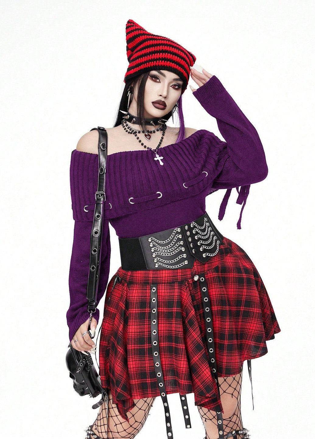 Темно-фіолетовий демісезонний джемпер джемпер SHEIN