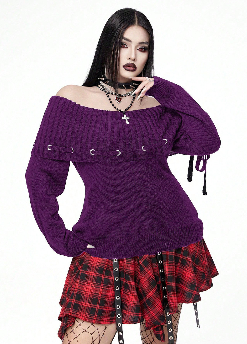 Темно-фіолетовий демісезонний джемпер джемпер SHEIN