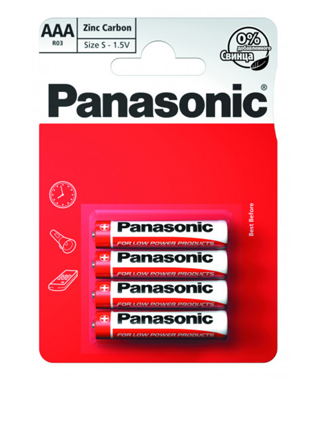 Батарейка Panasonic RED ZINK R03 BLI 4 ZINK-CARBON (R03REL/4BP) комбинированные