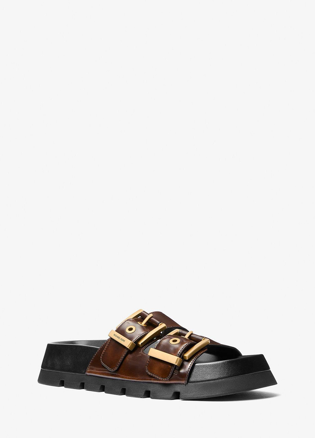 Коричневые шлепанцы Michael Kors лаковые