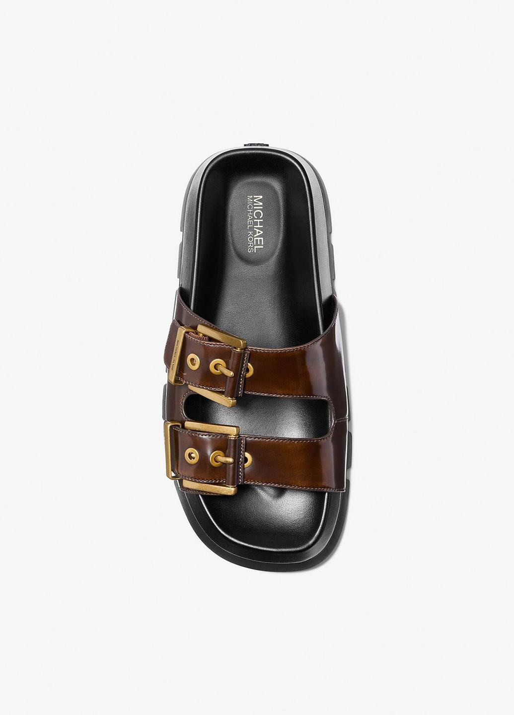 Коричневые шлепанцы Michael Kors лаковые