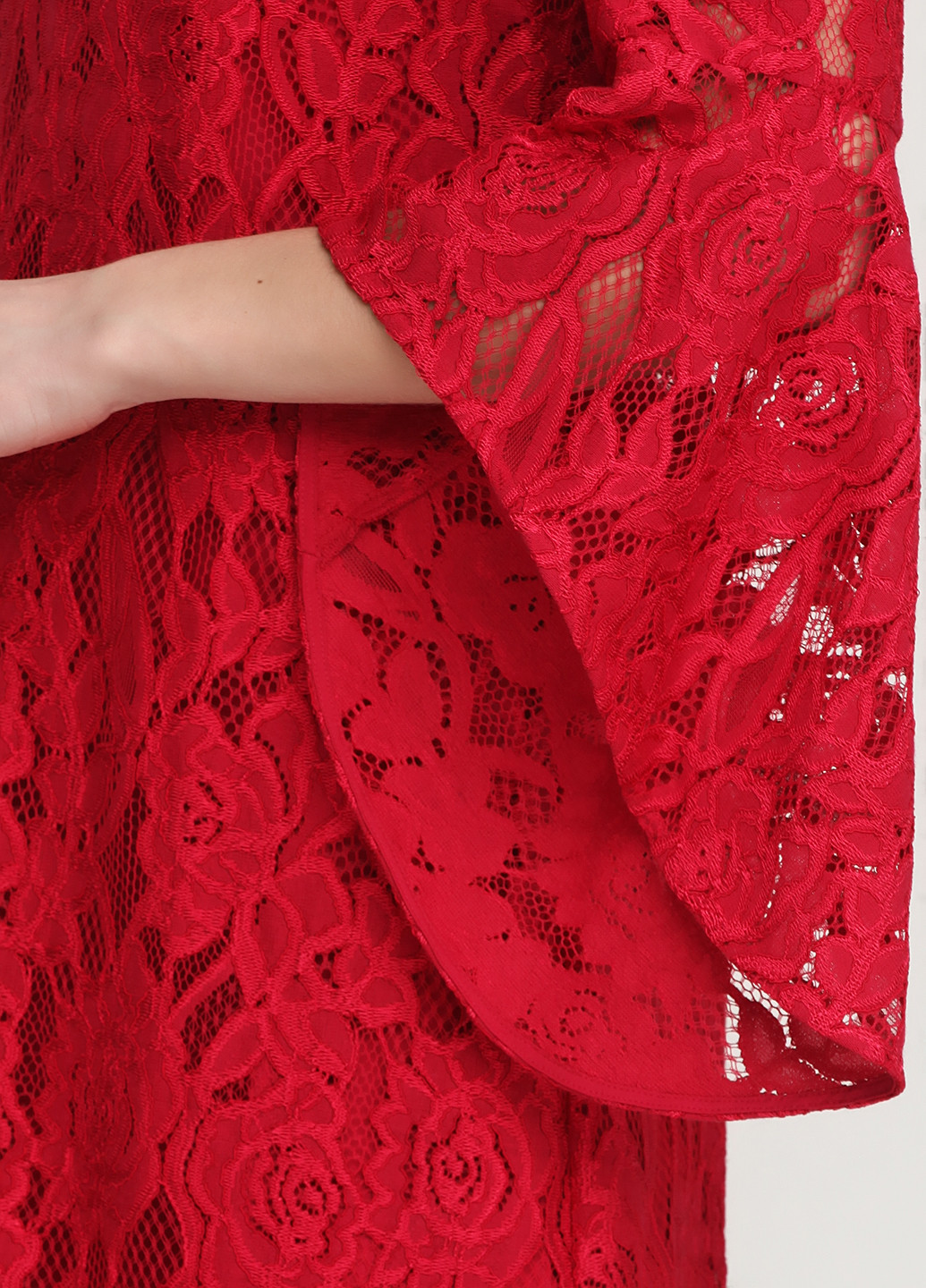 Красное кэжуал платье с длинным рукавом Liu Jo фактурное
