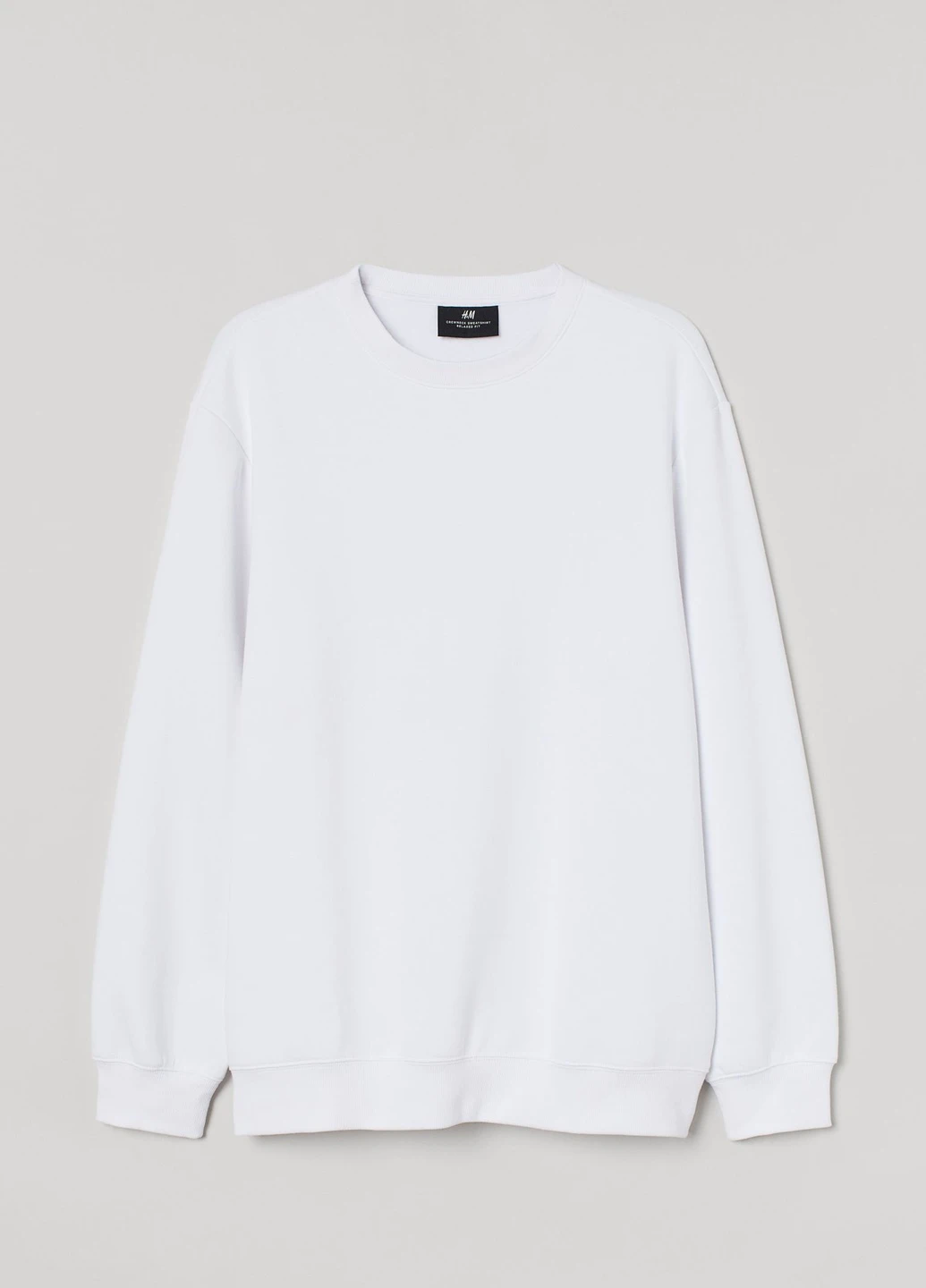 Белый свитшот H&M однотонный (223850655)