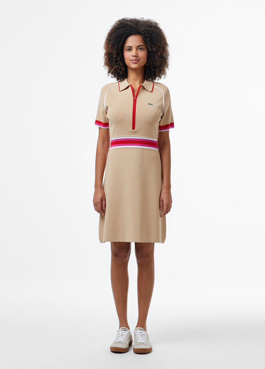 Бежева кежуал сукня поло Lacoste однотонна