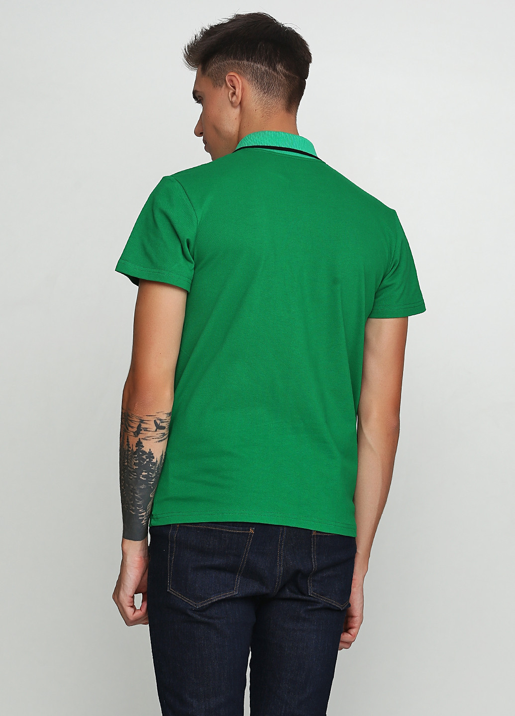 Зеленая футболка-поло для мужчин Manatki с рисунком