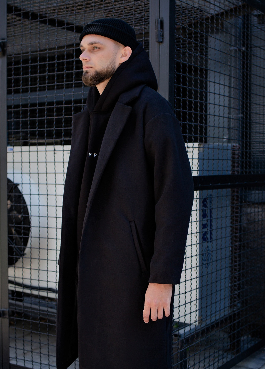 Черное демисезонное Пальто пальто-рубашка Without
