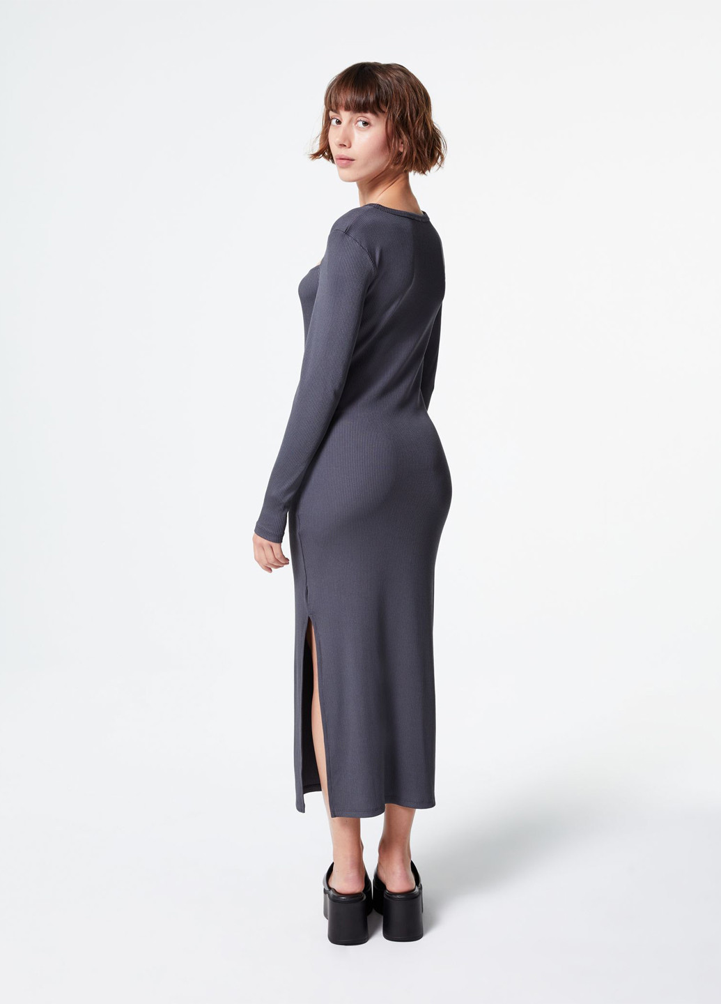 Сіра кежуал сукня Jennyfer однотонна