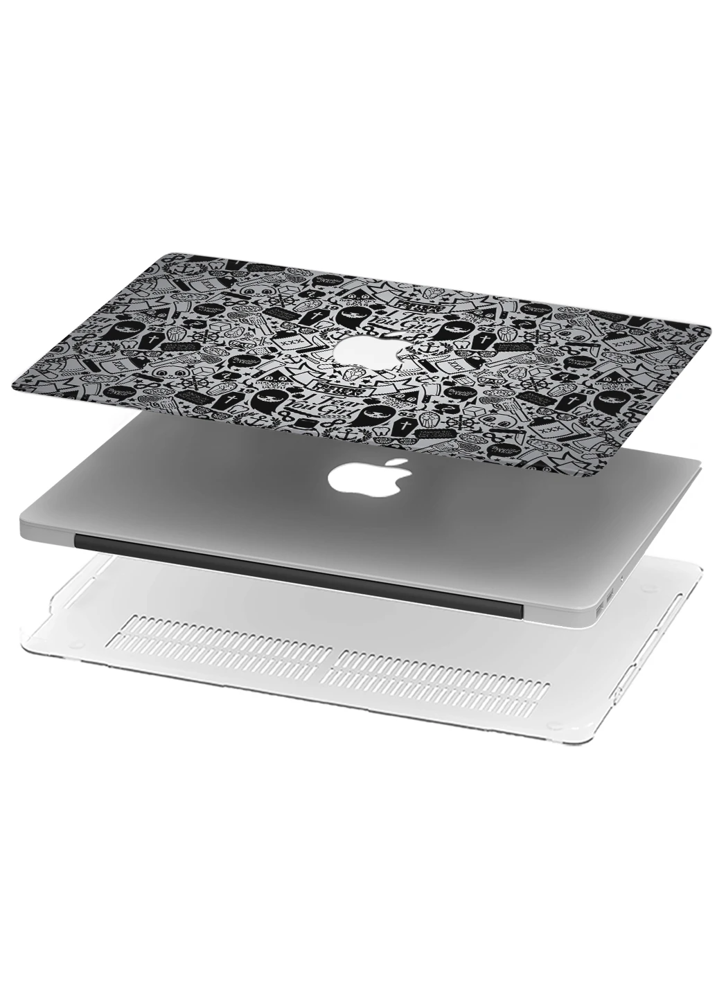 Чехол пластиковый для Apple MacBook 12 A1534 / A1931 Паттерн черепа (Skull pattern) (3365-2453) MobiPrint (218858161)