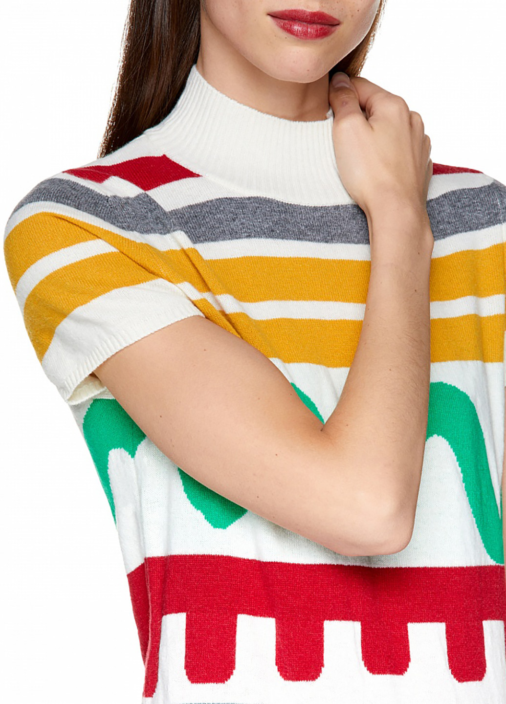 Серое кэжуал платье United Colors of Benetton с геометрическим узором