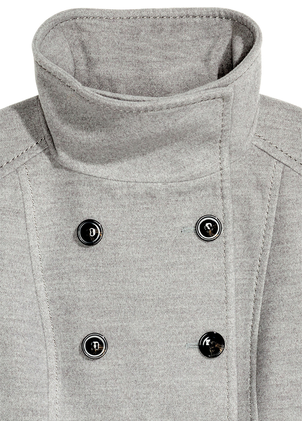 Серое Кэжуал полупальто H&M