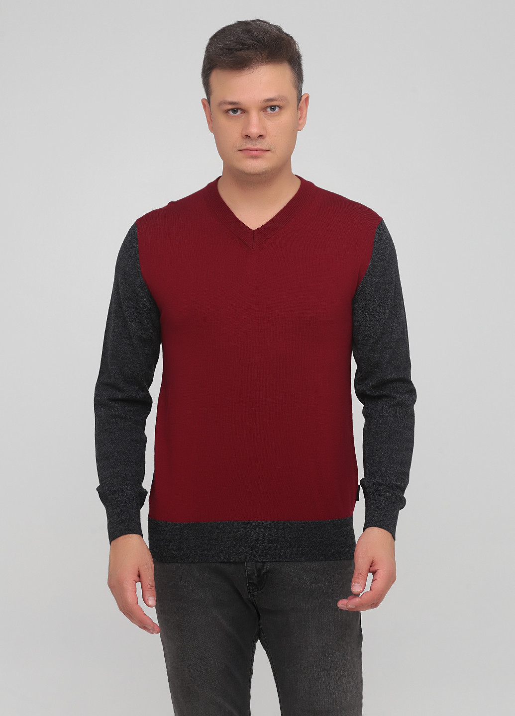 Бордовый демисезонный пуловер пуловер Cerruti
