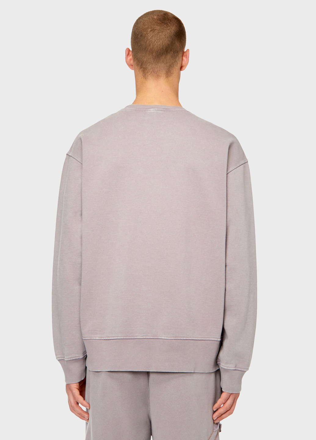 Серый свитшот Diesel однотонный вышивка (328209798)