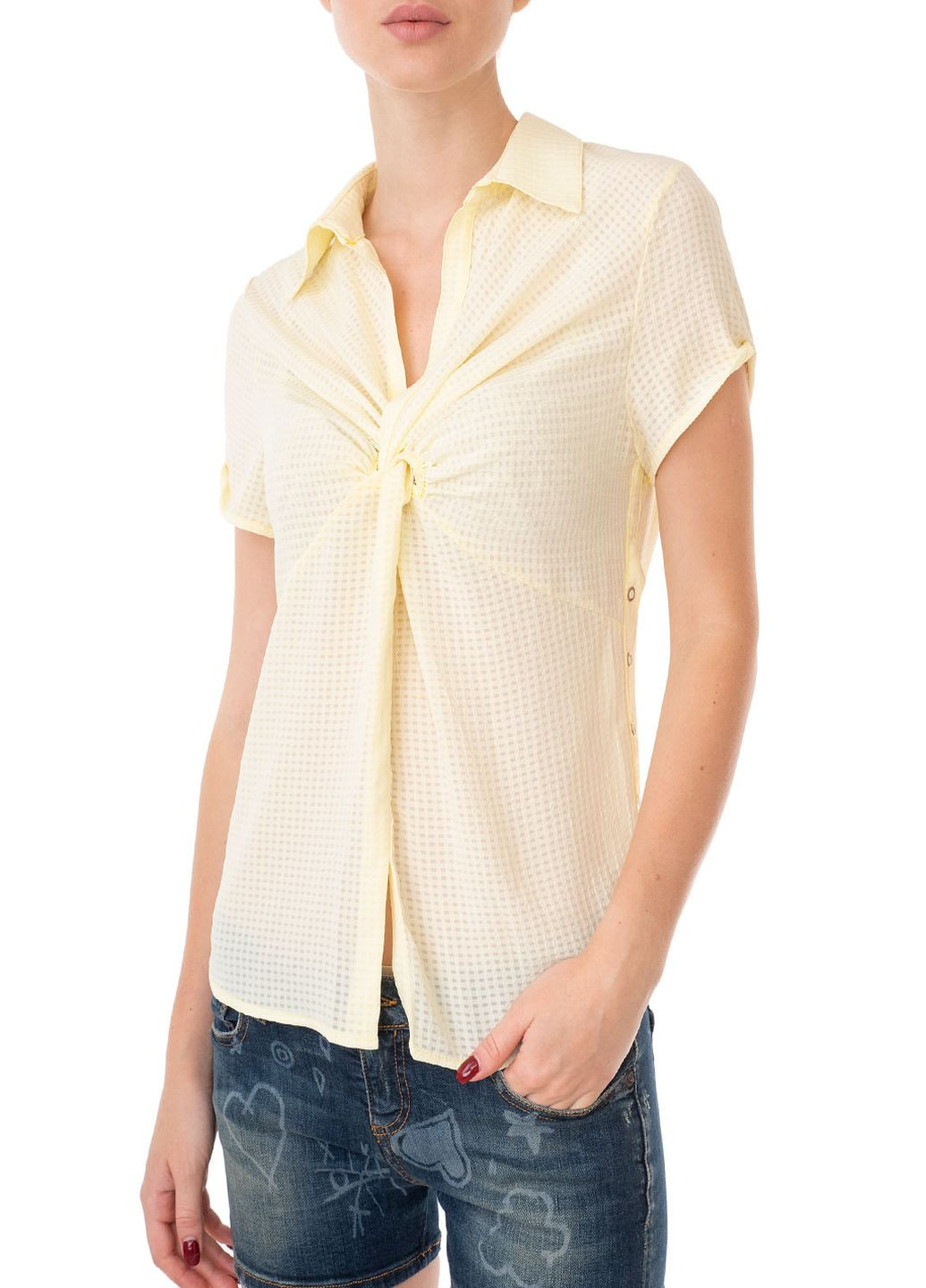 Жовта блуза на запах Zimo