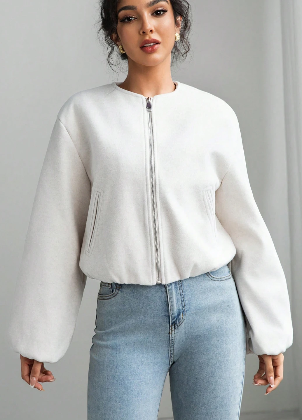 Белая демисезонная куртка SHEIN
