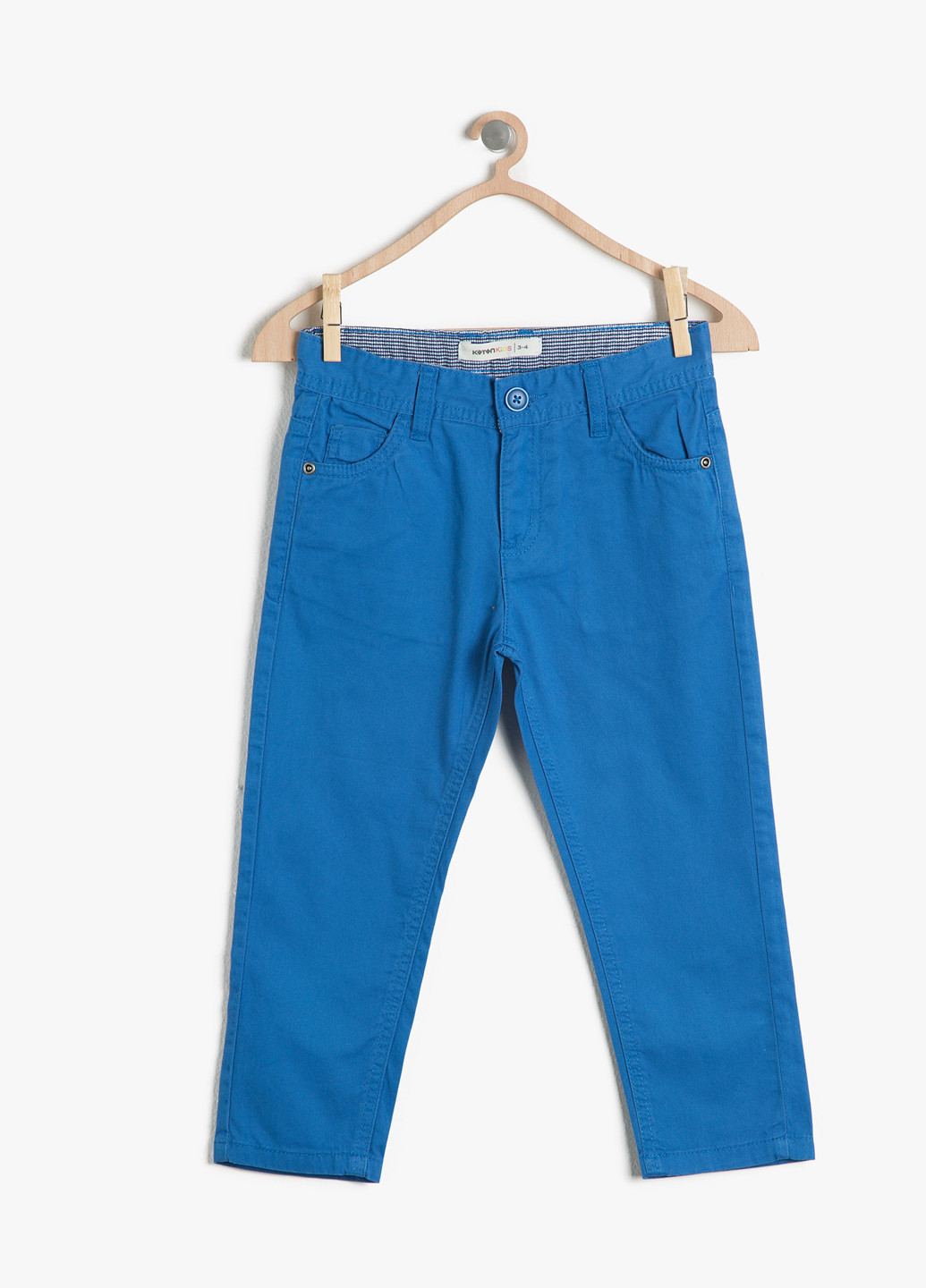 Голубые кэжуал летние брюки зауженные KOTON