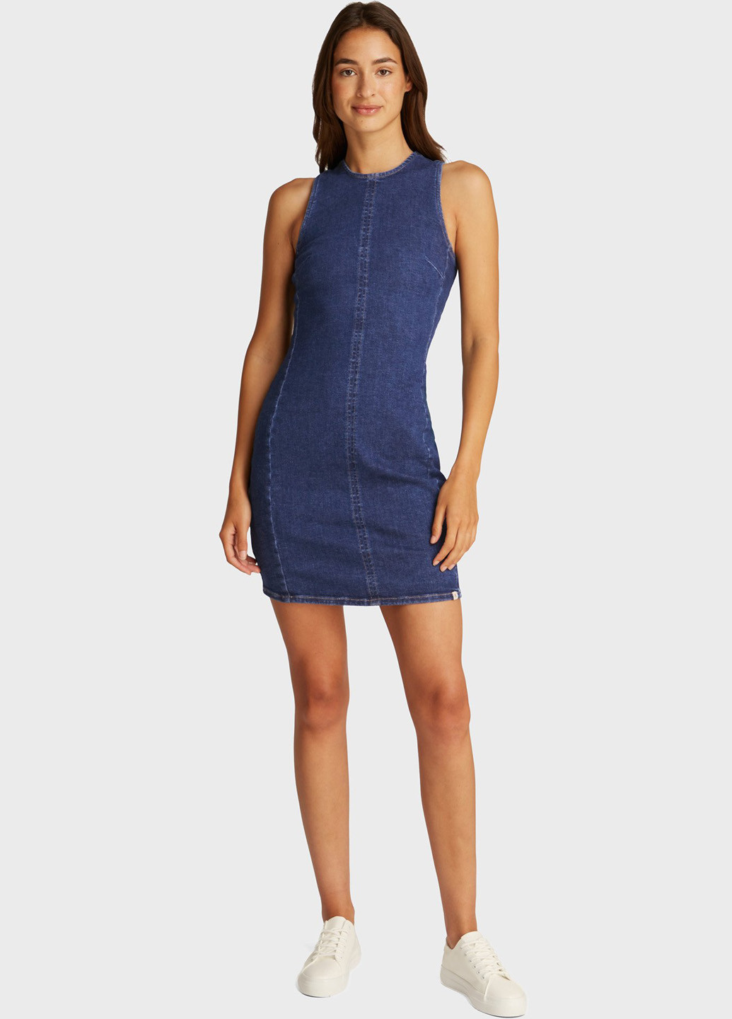 Синее джинсовое платье Calvin Klein Jeans однотонное