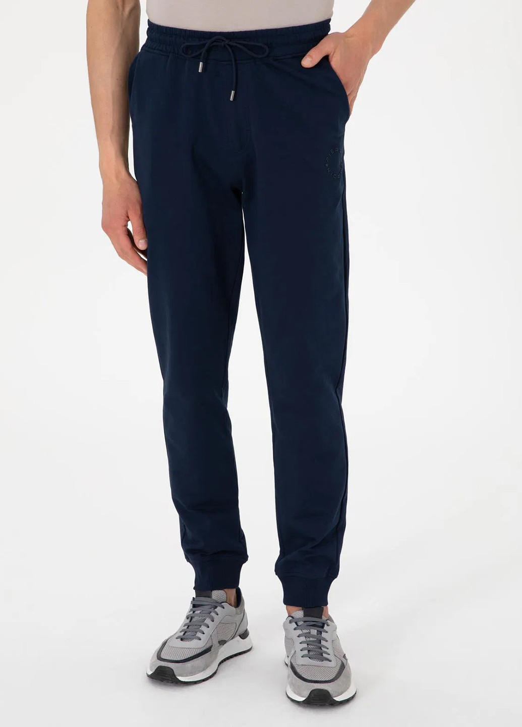 Темно-синие кэжуал демисезонные джоггеры брюки Pierre Cardin