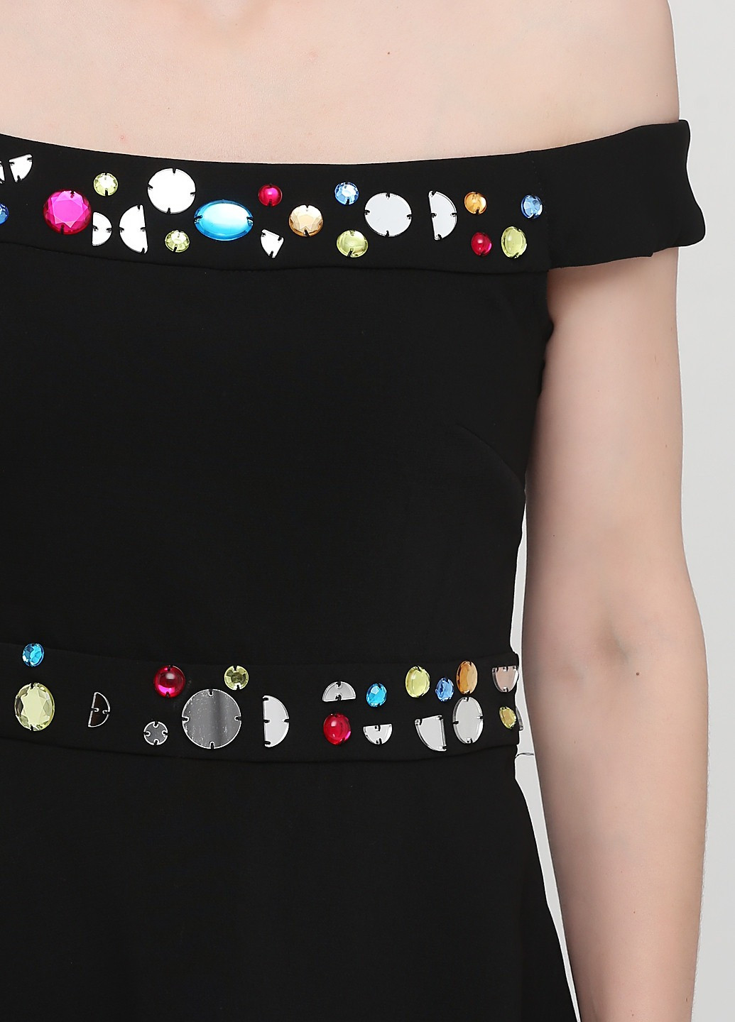 Черное кэжуал платье клеш, с открытыми плечами & Other Stories однотонное