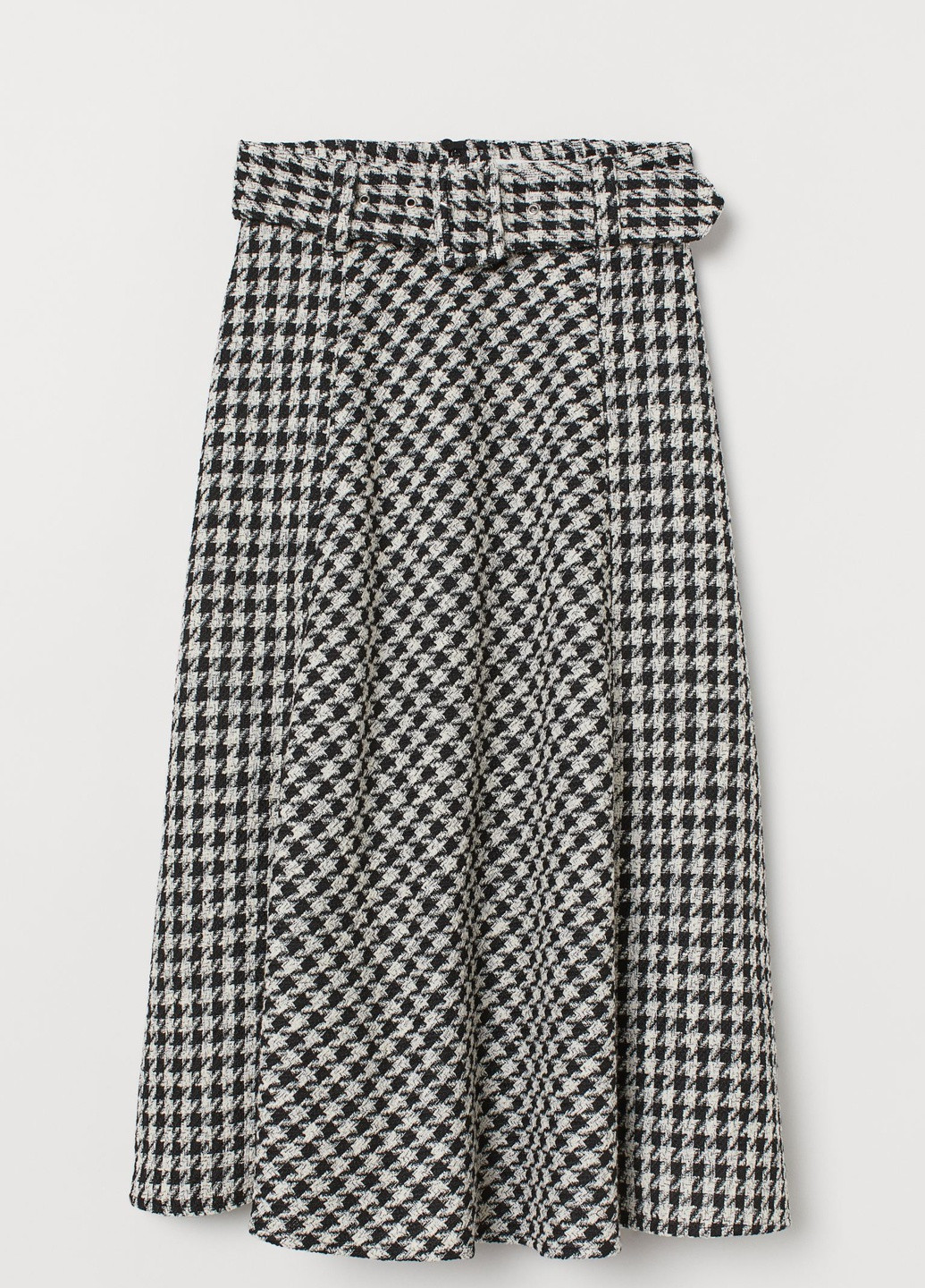 Черно-белая с узором гусиная лапка юбка H&M