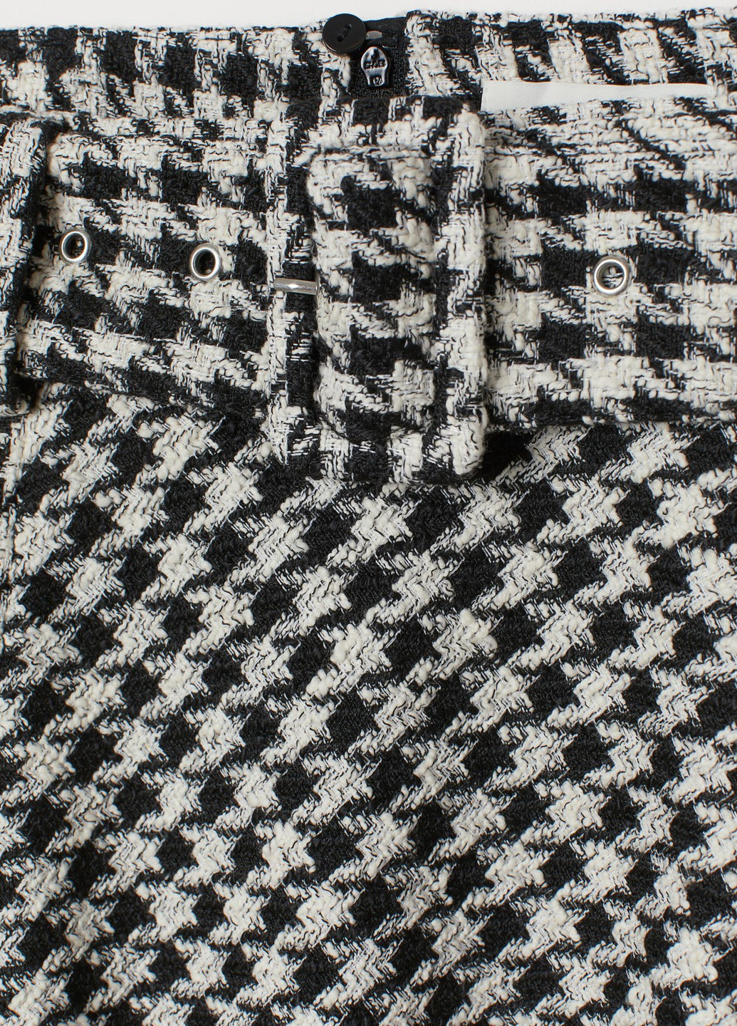 Черно-белая с узором гусиная лапка юбка H&M