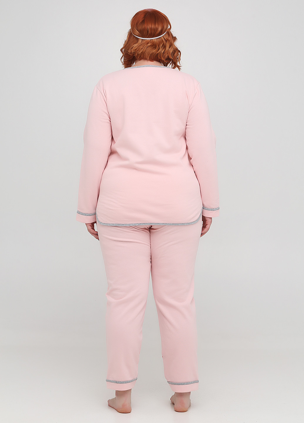 Розовая всесезон пижама (лонгслив, брюки, маска для сна) лонгслив + брюки Lucci