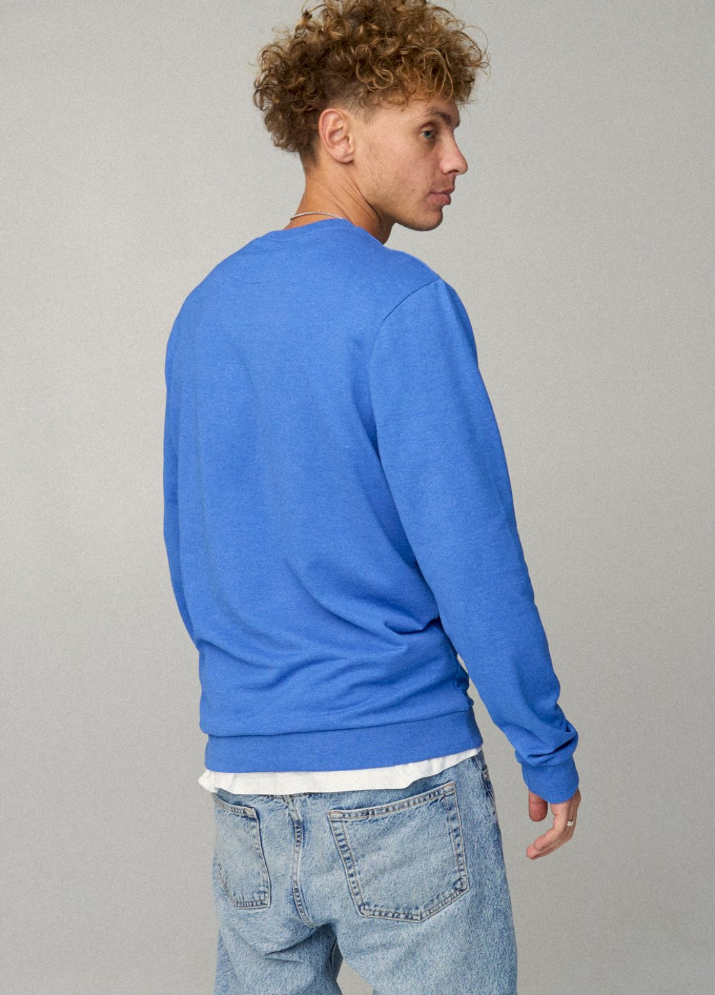 Блакитний світшот чоловічий basic /no flis/ YAPPI (252386532)