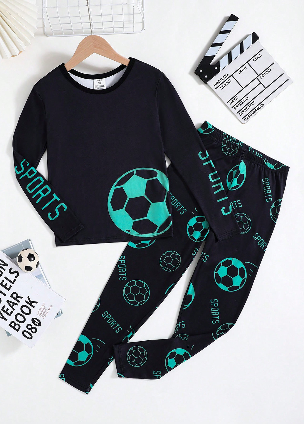 Черная всесезон пижама (кофта, брюки) кофта + брюки SHEIN