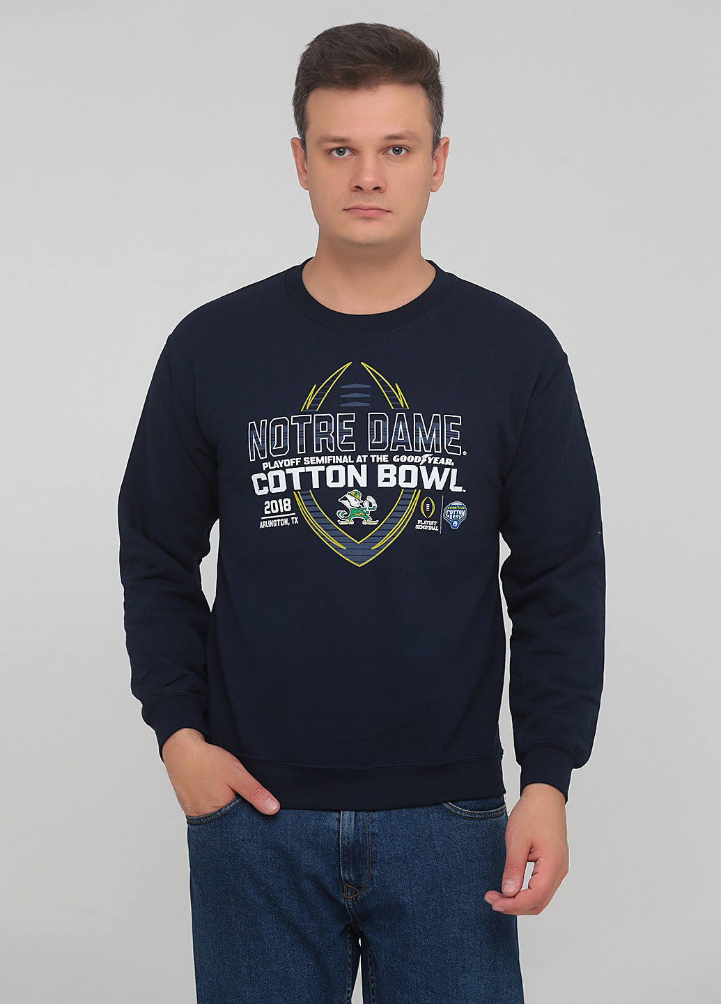 Темно-синій світшот Blue 84 напис без декору (361959988)