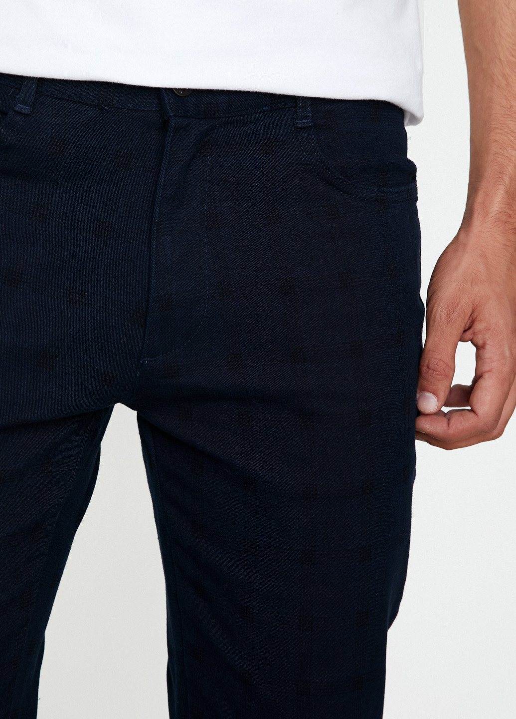 Темно-синие джинсовые демисезонные прямые брюки KOTON